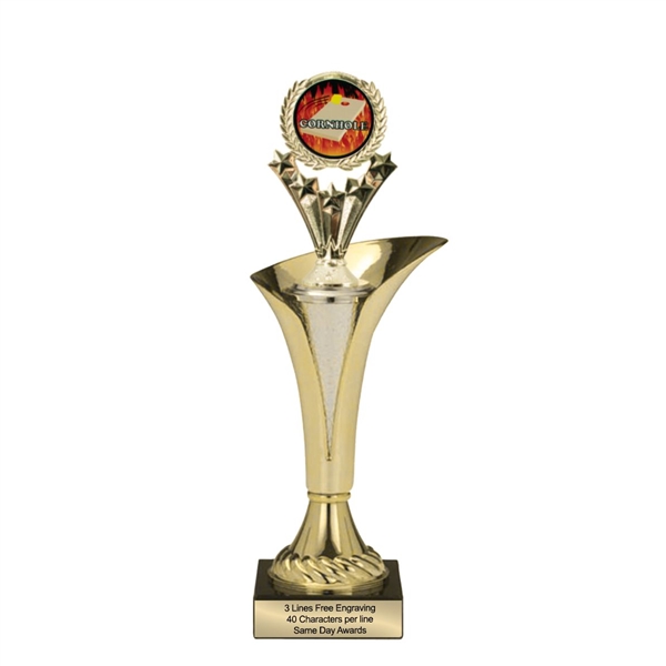 Typhoon Trophy Cup<BR> Cornhole Fire Logo<BR> 12.5 to 15 Inches