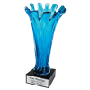 Blue Cup<BR> Art Glass Trophy<BR> 12.5 Inches