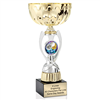 Gold Cheer<BR> Or Custom Logo<BR> Metal Trophy Cup<BR>  11.75 to 13 Inches