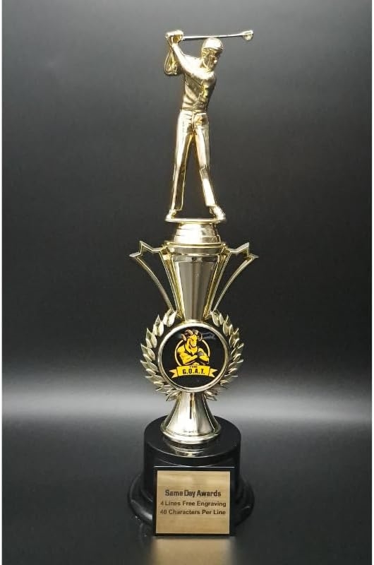 Male Golf<BR> G.O.A.T. Trophy<BR> 12.5 Inches