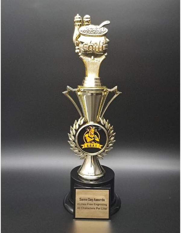 Chili Pot<BR> G.O.A.T. Trophy<BR> 12.5 Inches