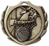Burst Basketball Medal<BR> Gold/Silver/Bronze<BR> 2.25 Inches