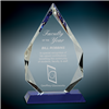 Premium Blue Diamond<BR> Crystal Trophy<BR> 7.75 or 11 Inches