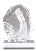 Sculpted Golf Driver<BR> Crystal Trophy<BR> 6.75 Inches