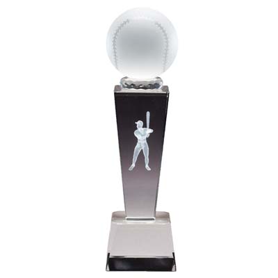 Collegiate Baseball<BR> Crystal Trophy<BR> 8.75 Inches