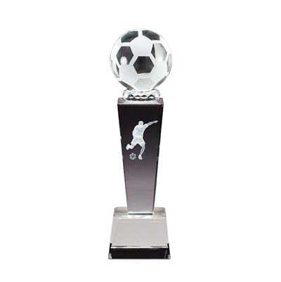 Collegiate Male Soccer<BR> Crystal Trophy<BR> 8.75 Inches