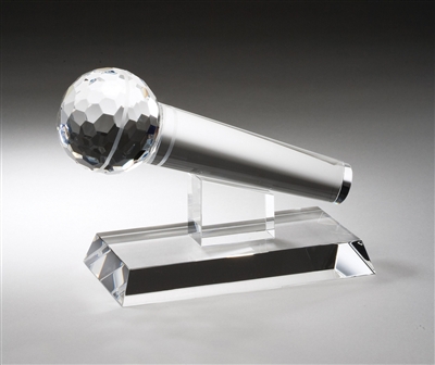 Microphone<BR> Premium Crystal Trophy<BR> 7.5 Inches