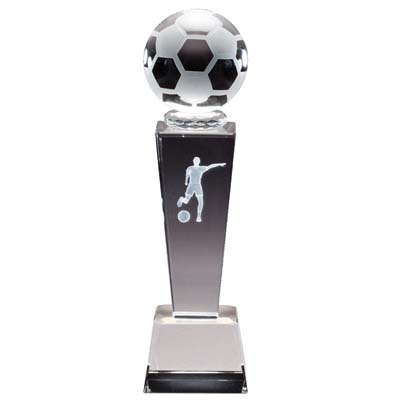 Collegiate Female Soccer<BR> Crystal Trophy<BR> 8.75 Inches