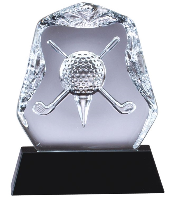 Cross Golf Club<BR> Crystal Trophy<BR> 5.75 Inches
