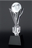 Ebony Globe <BR> Premium Crystal Trophy<BR> 13 Inches
