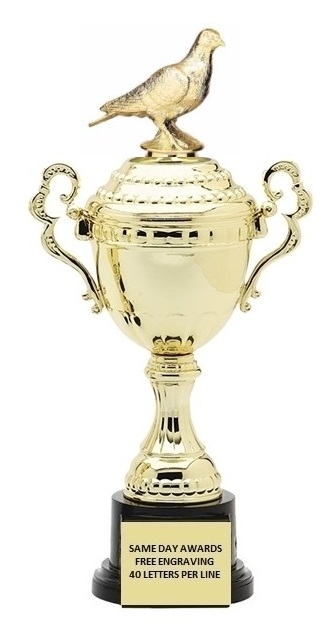 Monaco XL Gold Cup<BR> Pigeon Trophy<BR> 18.5 Inches