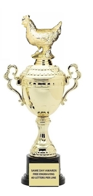 Monaco XL Gold Cup<BR> Chicken Trophy<BR> 18.5  Inches