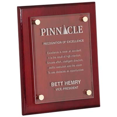 Rosewood Piano<BR> Premier Corporate<BR> Floating Acrylic Plaque<BR> 8x10 and 9x12 Inches