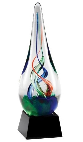 Inflation Buster<BR>The Matterhorn<BR> Art Glass Trophy<BR> 7.5 Inches