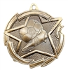 Star Soccer Medal<BR> Gold/Silver/Bronze<BR> 2.5 Inches