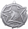 Star 2nd Place Medal<BR> Silver<BR> 2.5 Inches