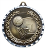 Diamond Cut<BR> Basketball Medal<BR> Gold/Silver/Bronze<BR> 2 Inches