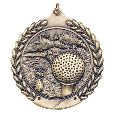 Die Cast XXL<BR> Golf Medal<BR> Gold/Silver/Bronze<BR> 2.75 Inches