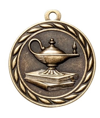Lamp Medal<BR> Gold/Silver/Bronze<BR> 2 Inches