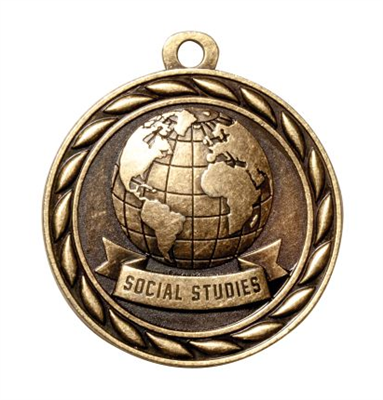 Social Studies Medal<BR> Gold<BR> 2 Inches