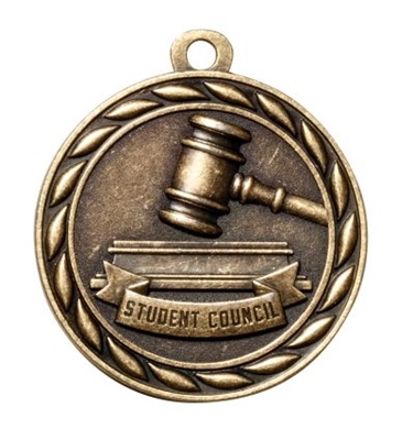 Student Council Medal<BR> Gold<BR> 2 Inches