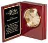 XXL Rosewood Premier<BR> Book Clock<BR> 9 Inches