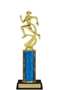 Single Column Trophy<BR> Female Motion Track <BR> 10-12 Inches<BR> 10 Colors