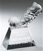 Soccer Ball & Shoe<BR> Crystal Trophy<BR> 4 Inches