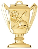 Trophy Baseball Medal<BR> Gold/Silver/Bronze<BR> 2.75 Inches