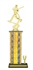 Wide Column with Trim<BR> Male Baseball Trophy<BR> 12-14 Inches<BR> 10 Colors