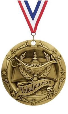 World Class XXL<BR> Valedictorian Medal<BR> Gold/Silver/Bronze<BR> 3 Inches