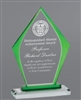 Green Arrowhead<BR> Premium Glass Trophy<BR>8.5 Inches