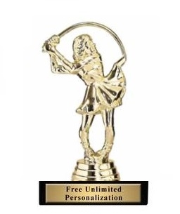 Female Comic Golfer<BR> Gold Trophy<BR> 5.5 Inches