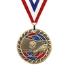 Glitter Volleyball Medal<BR> Gold/Silver/Bronze<BR> 2.5 Inches