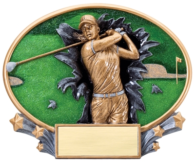 Female Golf Explosion<BR>Plaque or Trophy<BR> 6 Inches