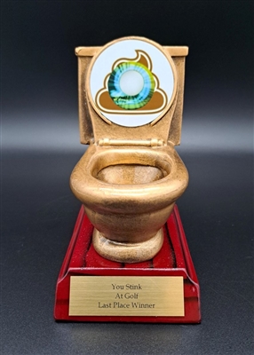 1-L Series<BR>Toilet Bowl Trophy<BR>"You Stink at Golf"<BR>Or Custom Logo