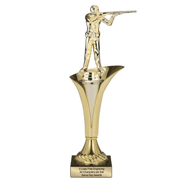 Typhoon Trophy Cup <BR>Male or Female Trap Shooter<BR> 12.5 or 15 Inches