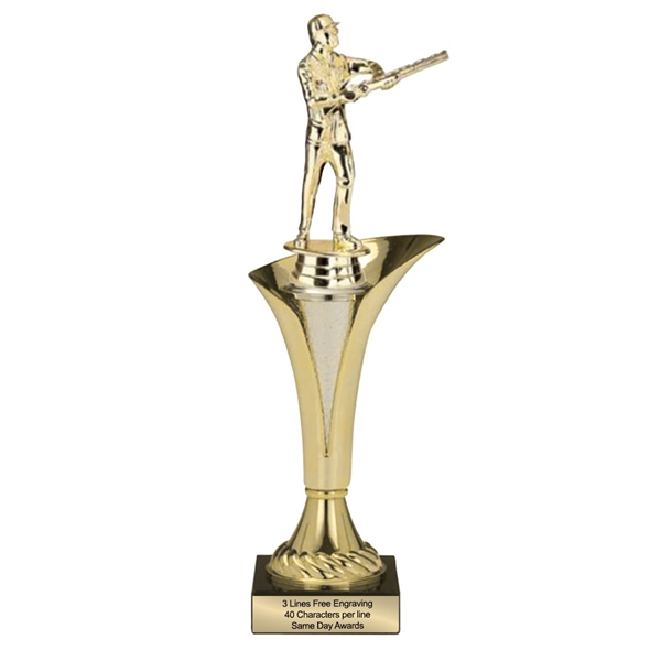 Typhoon Trophy Cup<BR>Male or Female Skeet Shooter<BR> 12.5 to 15 Inches