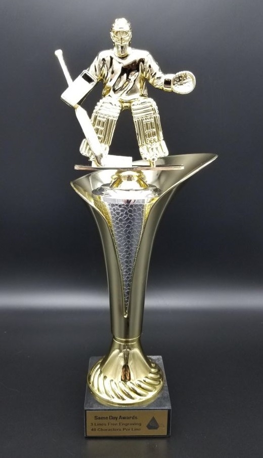 Typhoon Trophy Cup<BR> Standing Hockey Goalie<BR> 12.5 or 15 Inches