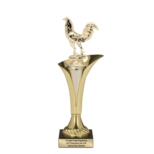 Typhoon Trophy Cup<BR> Fighting Rooster <BR> 12.5 to 15 Inches