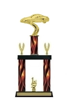 2 Column Flame<BR> Corvette Trophy<BR> 19 to 22 Inches