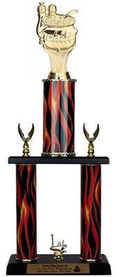 2 Column Flame<BR> Chili Pot Trophy<BR> 18 to 22 Inches