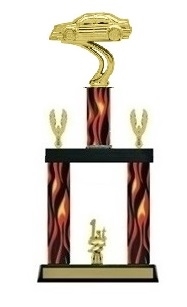 2 Column Flame<BR> Rally Car Trophy<BR> 19 to 22 Inches