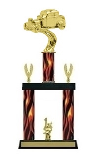2 Column Flame<BR> Hot Rod Trophy<BR> 19 to 22 Inches