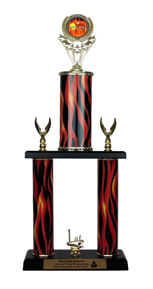 2 Column Flame<BR> Pickleball Flame Trophy<BR> 18 to 22 Inches