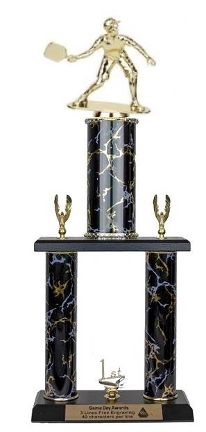 2 Post <BR>Male Pickleball Trophy<BR> 18-22 Inches<BR> 10 Colors