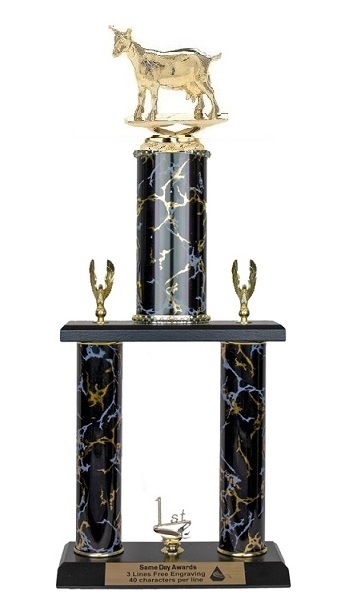 2 Post <BR>GOAT Trophy<BR> 18-22 Inches<BR> 10 Colors