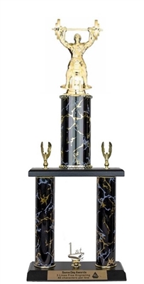 2 Post <BR>Bench Press Trophy<BR> 18-22 Inches<BR> 10 Colors
