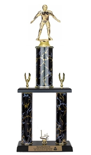 2 Post <BR>Football Lineman Trophy<BR> 18-23 Inches<BR> 9 Colors