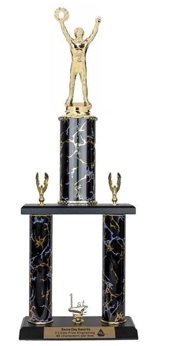 2 Post <BR>Male Victory Trophy<BR> 18-23 Inches<BR> 10 Colors